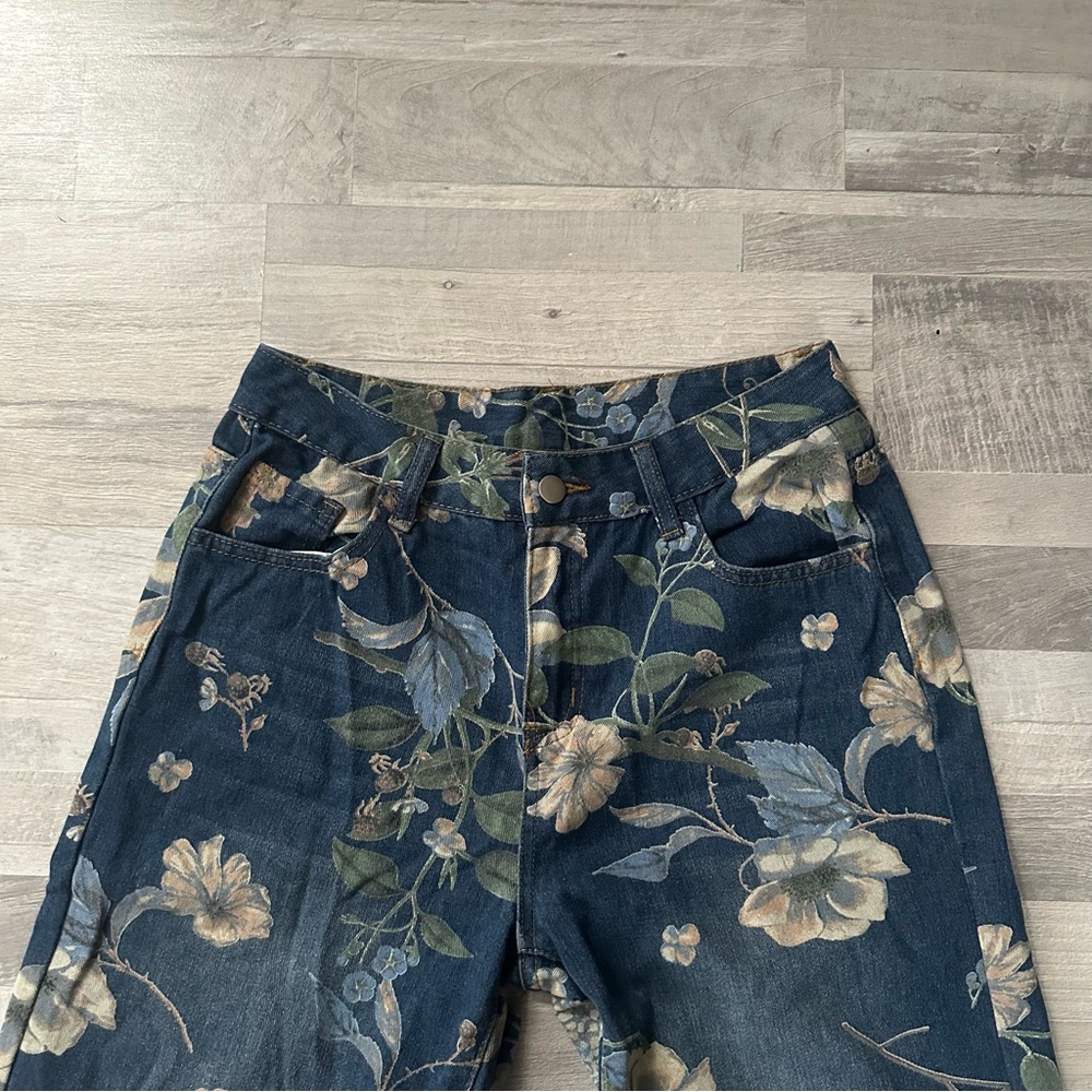 Shein Floral Patterned Jeans